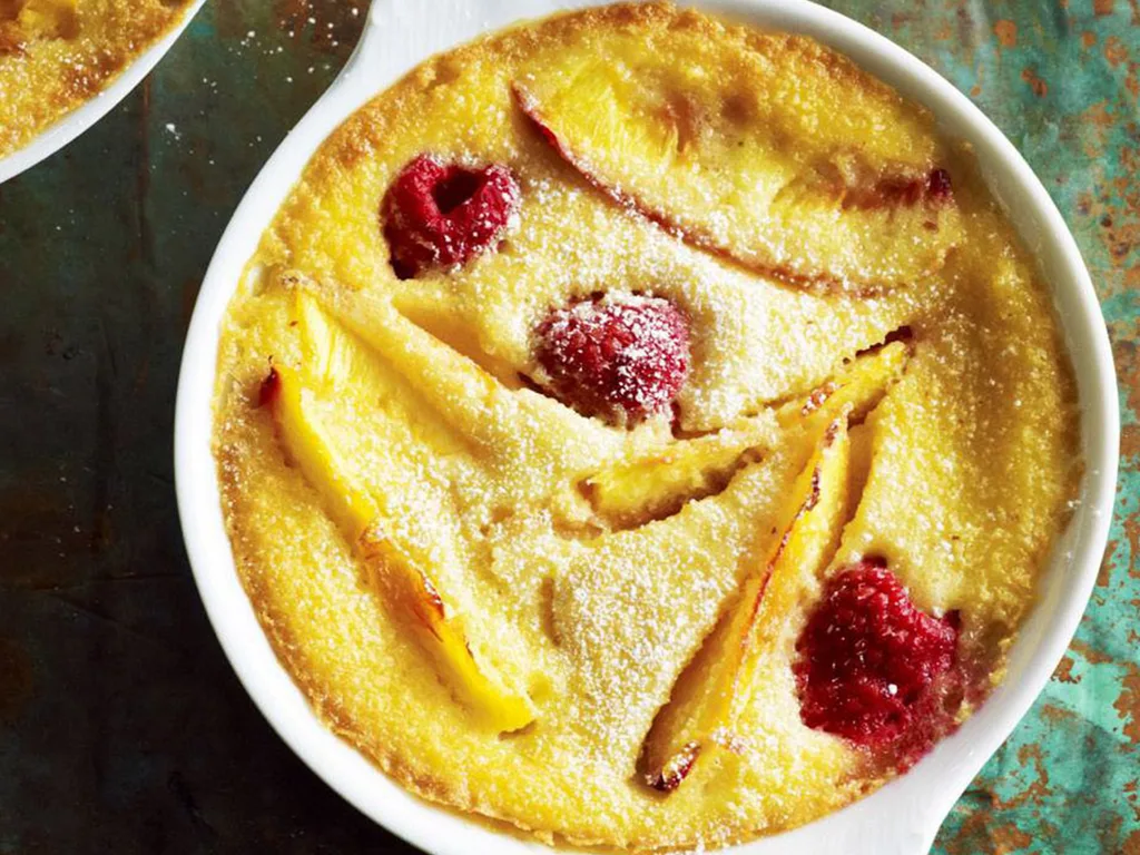 nectarine and raspberry clafoutis