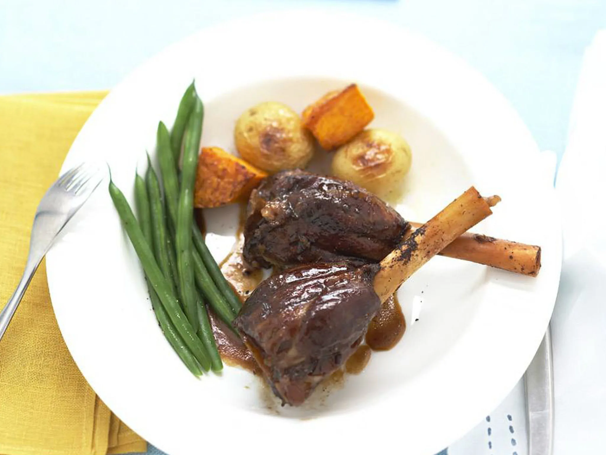 honey and balsamic glazed lamb shanks