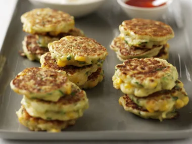 corn fritters with sour cream