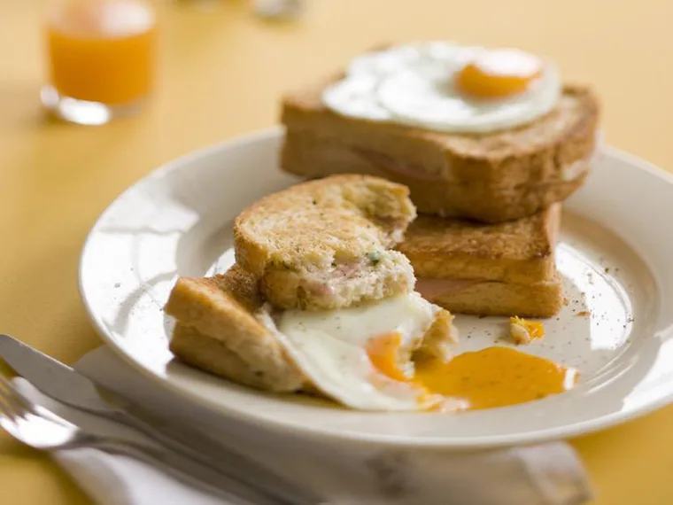 TOASTED HAM SANDWICH WITH FRIED EGG