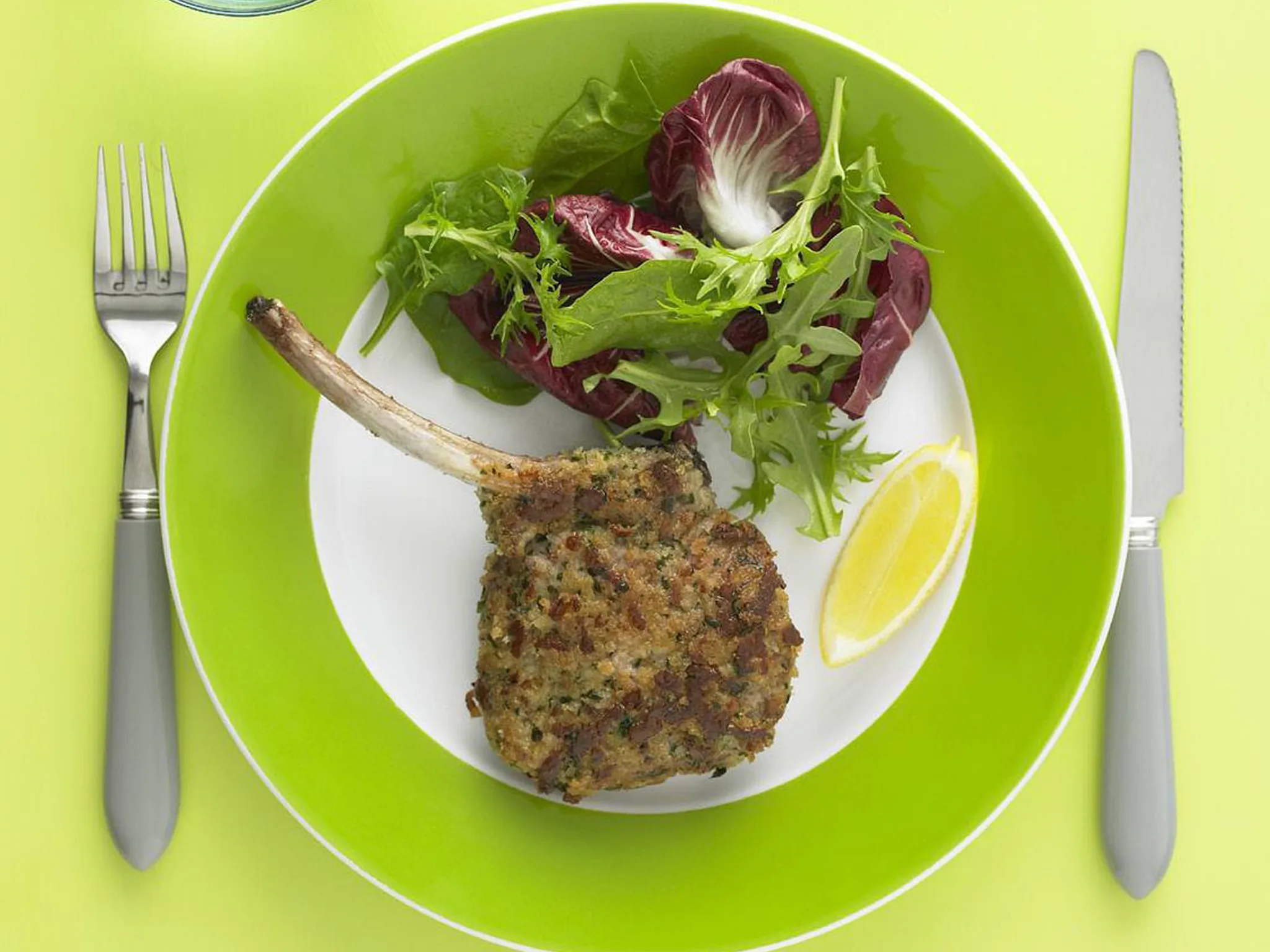 Haloumi-crumbed veal cutlets