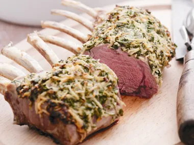 GREMOLATA LAMB RACKSWITH PARSLEY AND CHILLI RISOTTO