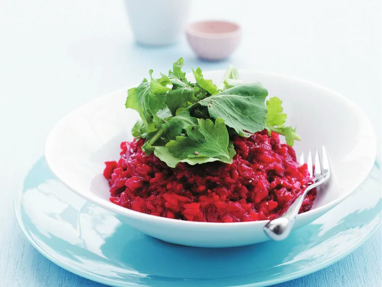 beetroot risotto with rocket