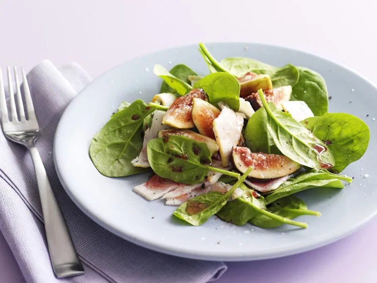 turkey, fig and spinach salad