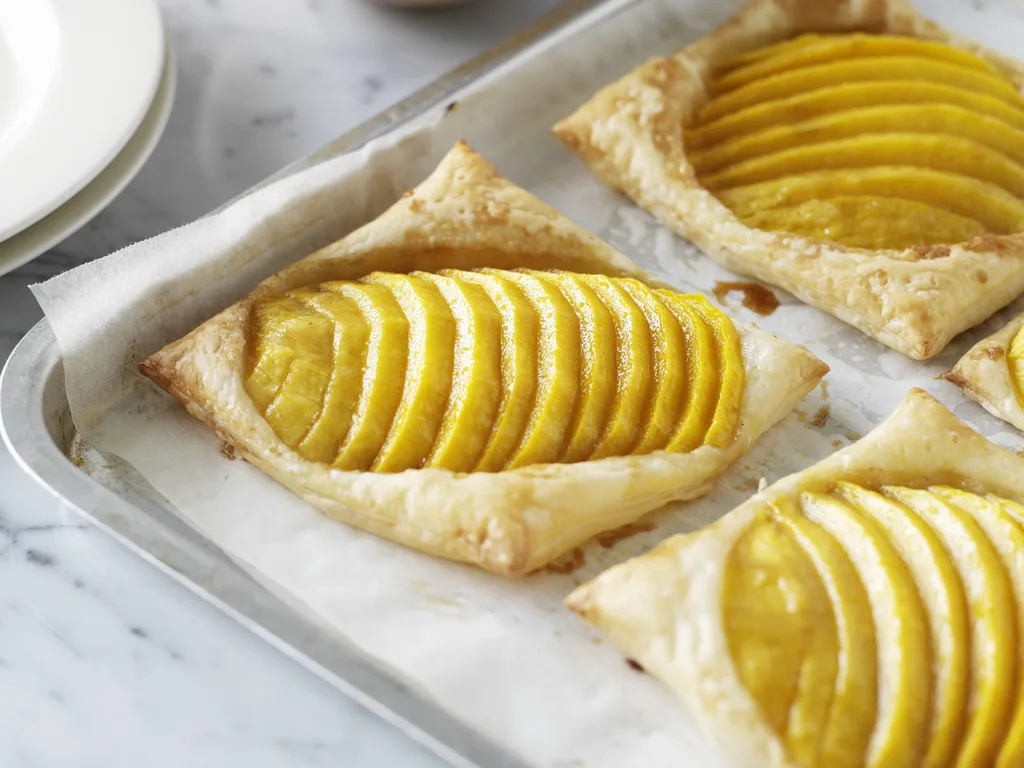 Mango galettes with coconut cream