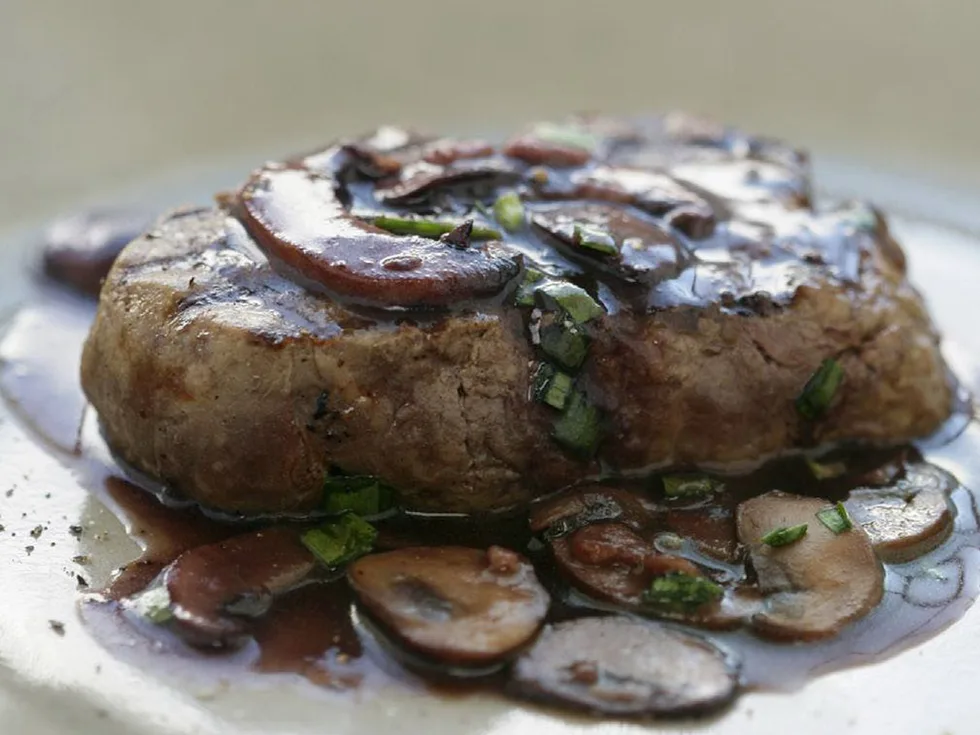 mixed mushroom, red wine and chive sauce