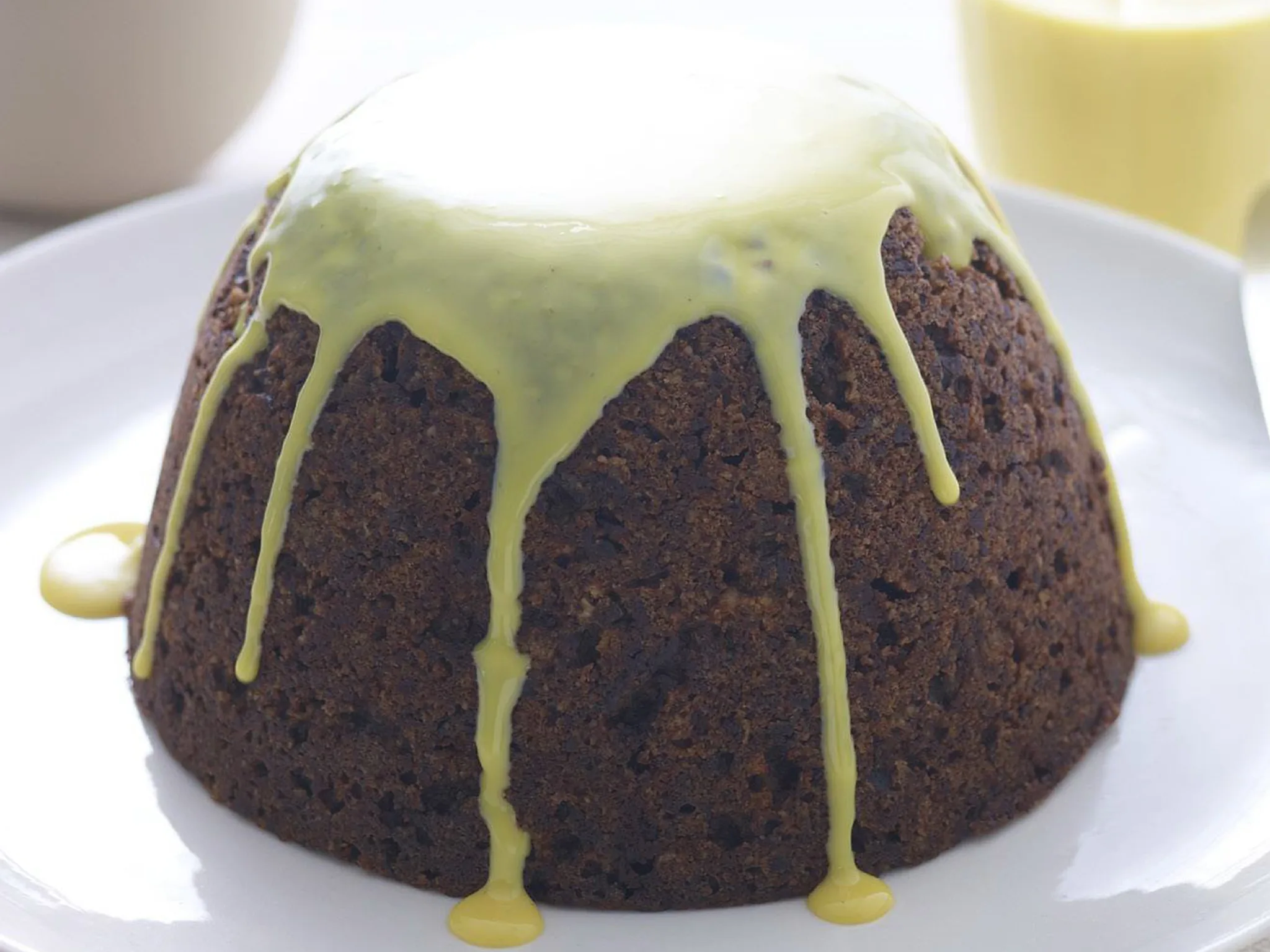 chocolate bread pudding with brandy cream