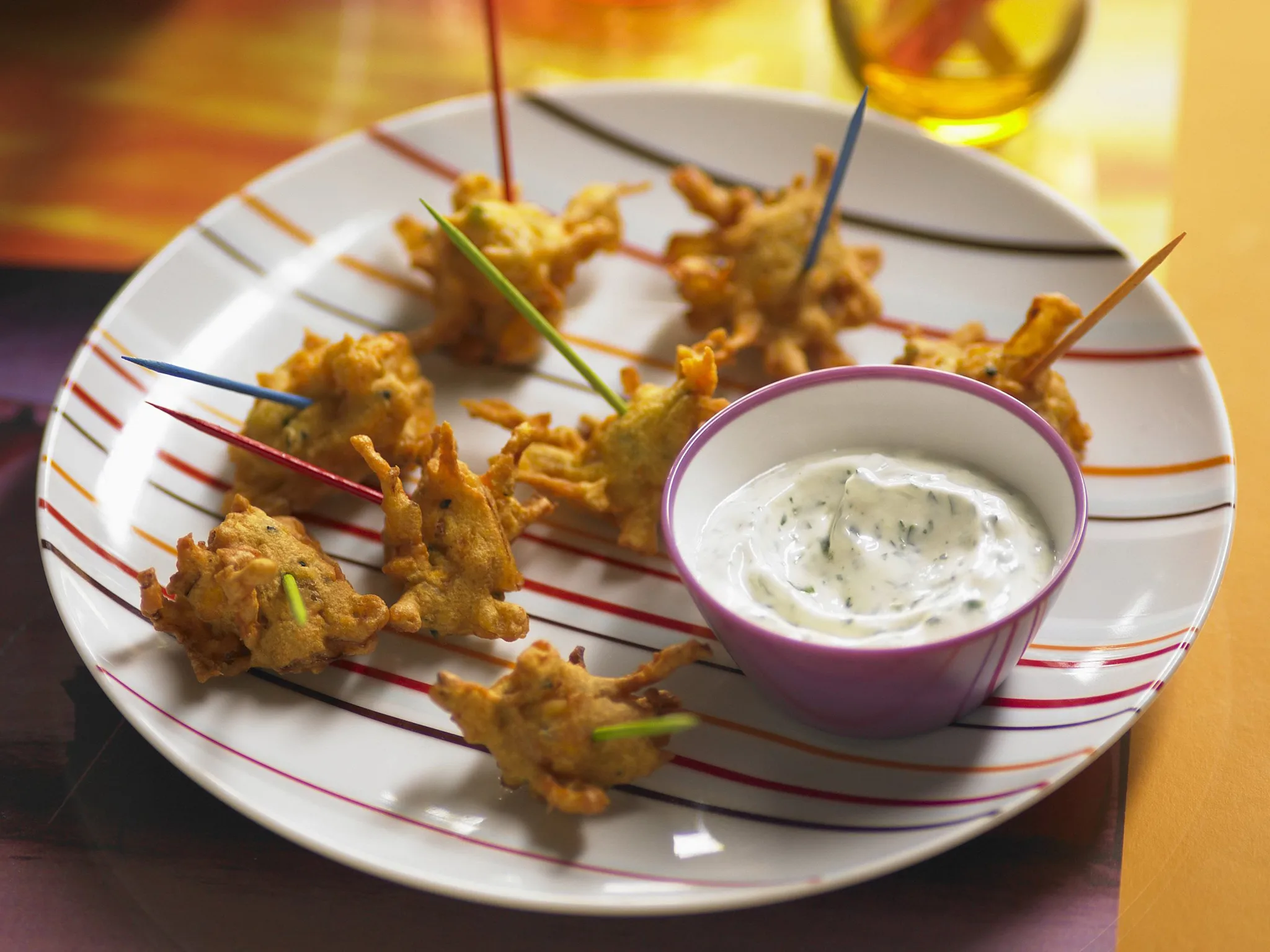 onion and kumara pakoras