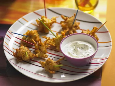 onion and kumara pakoras