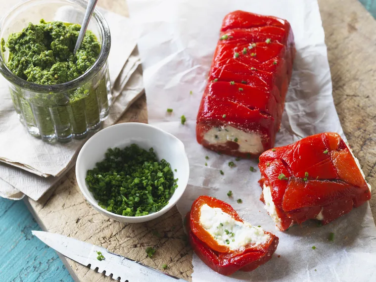 roasted capsicum and goat's cheese terrine