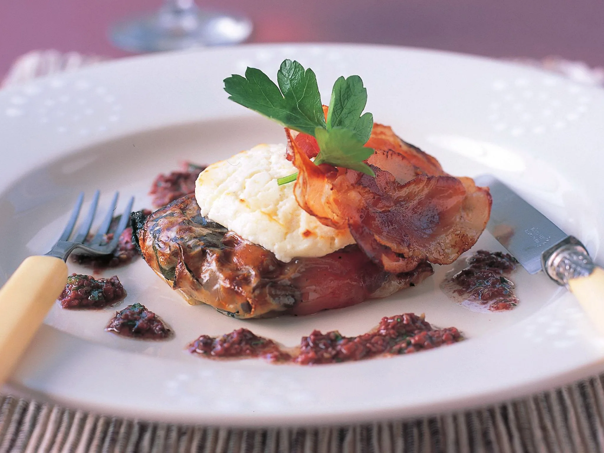 roasted vegetable parcels with tapenade dressing