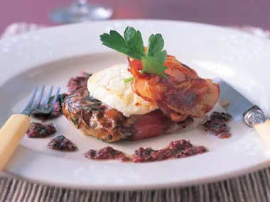 roasted vegetable parcels with tapenade dressing