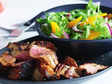 marmalade pork fillet with orange salad