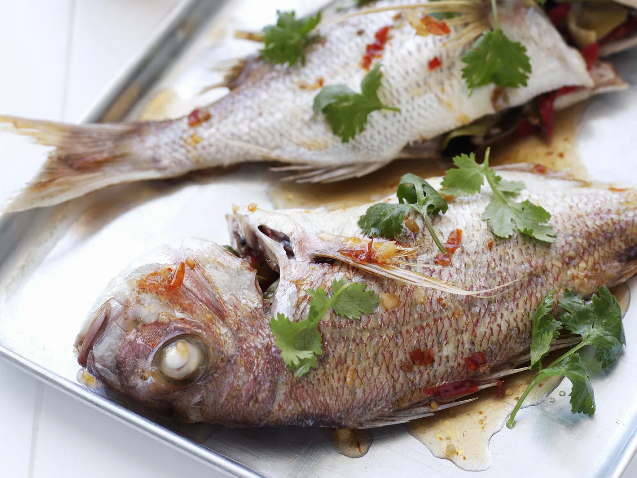 Lime and chilli roasted snapper