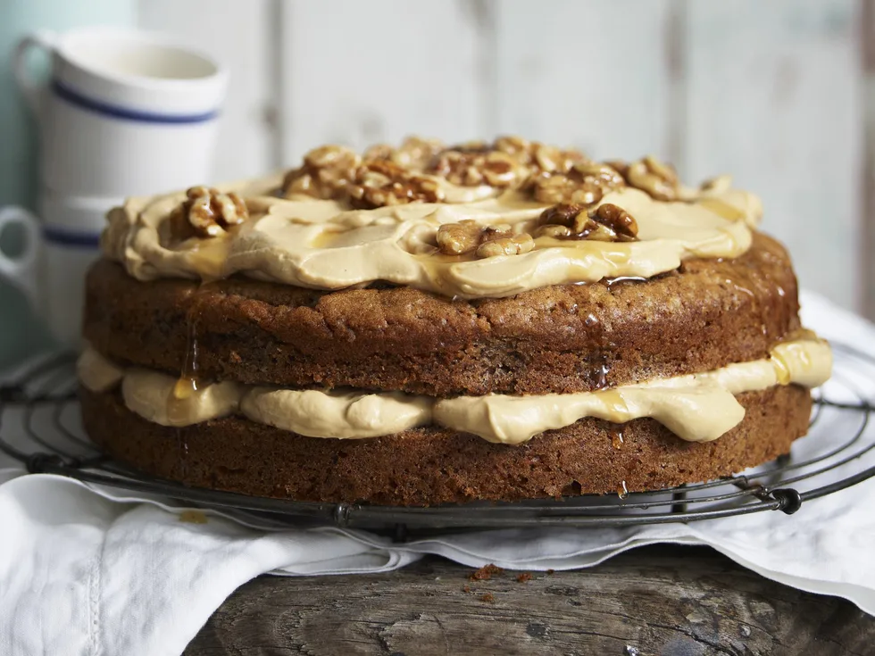 walnut cake with espresso mascarpone cream