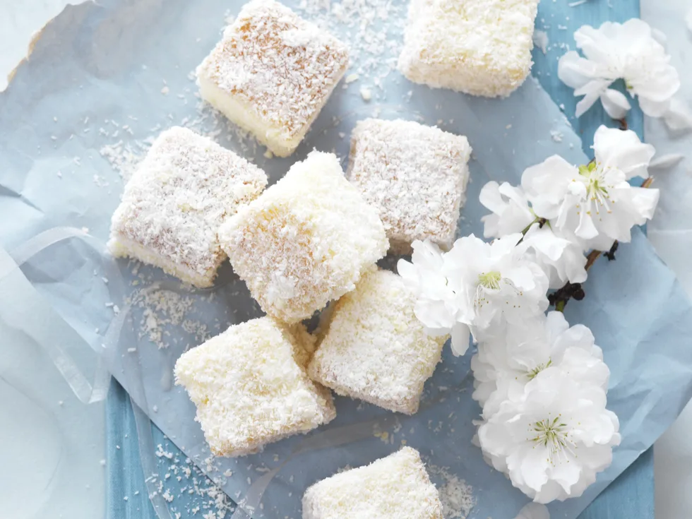 WHITE CHOCOLATE  Lamingtons