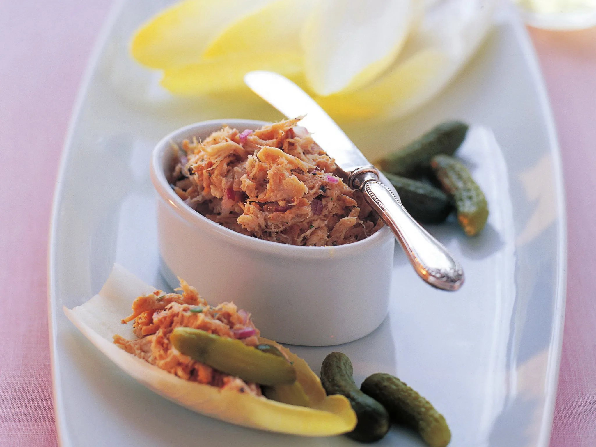 potted pork with witlof and cornichons