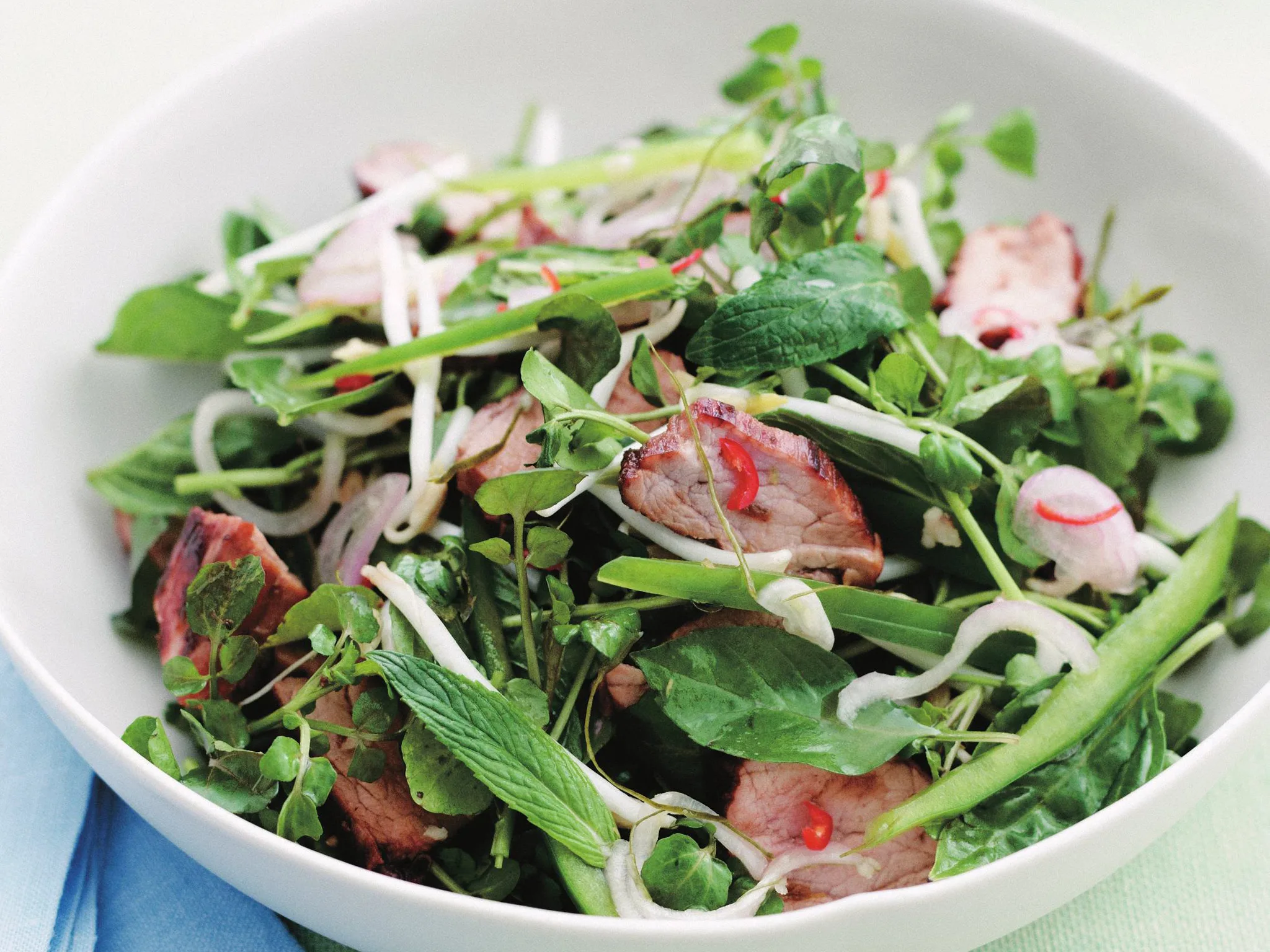 Thai pork salad with kaffir lime dressing