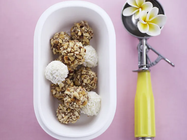 coconut ice-cream truffles