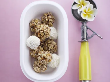 coconut ice-cream truffles