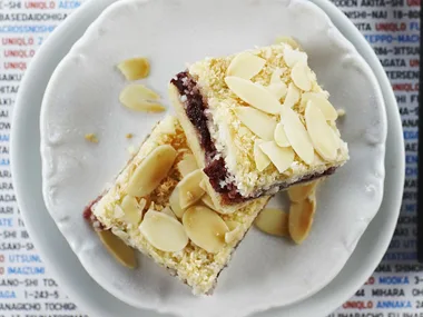 cherry almond coconut slice