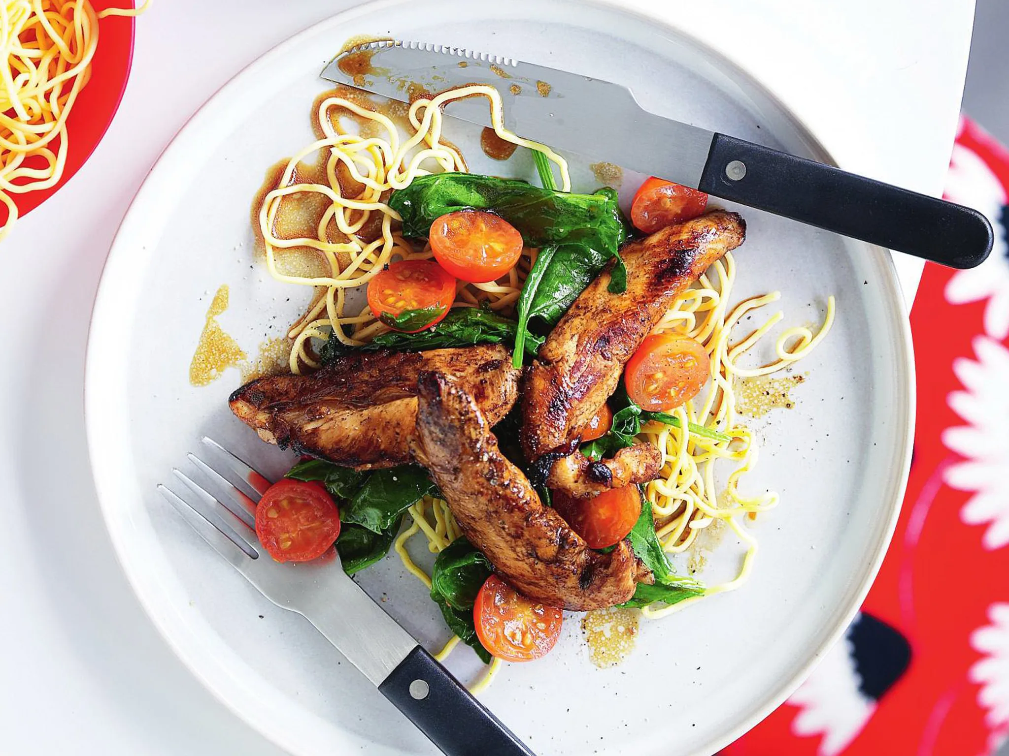 balsamic chicken with sauteed vegetables