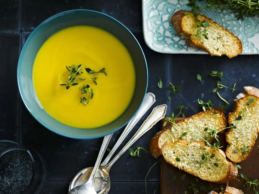 ROAST PUMPKIN SOUP with Cheese Croûtes