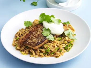 GARLIC GINGER RICE WITH CAJUN FISH