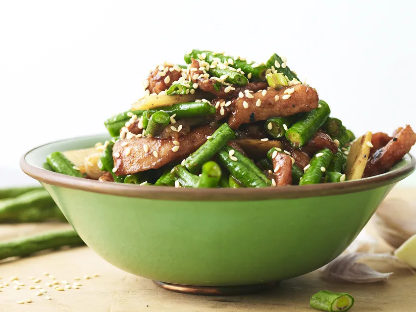 Char siu pork with snake beans | Women's Weekly Food