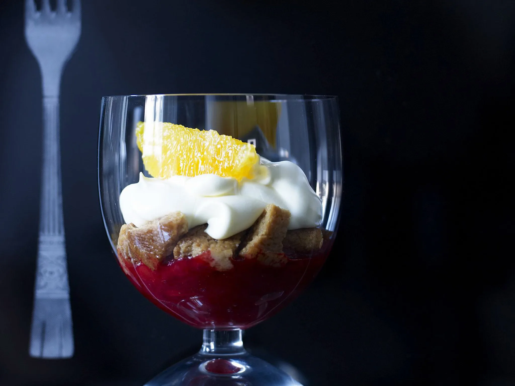 white chocolate, rhubarb and ginger trifles