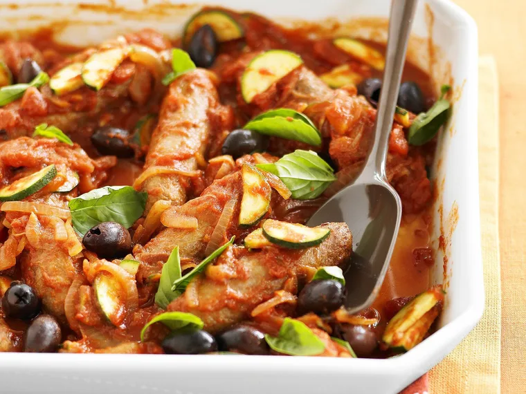 mediterranean  baked sausages