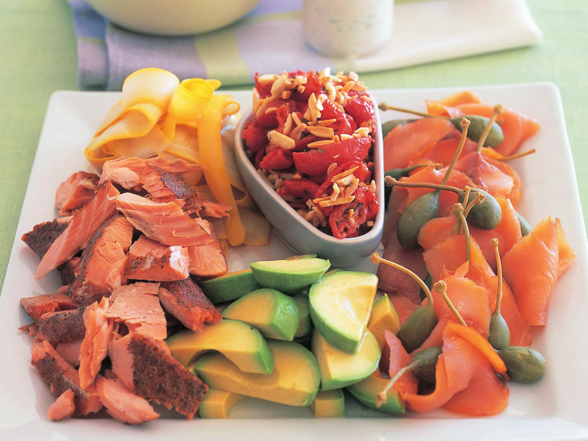 smoked seafood and mixed vegetable antipasti