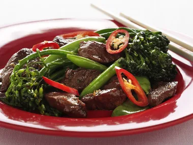 Lamb char siu stir-fry