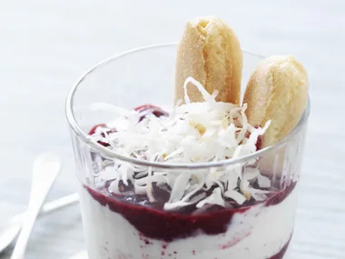 berry coconut and yogurt parfaits