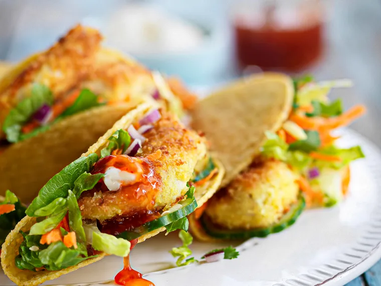 Crispy chicken tacos