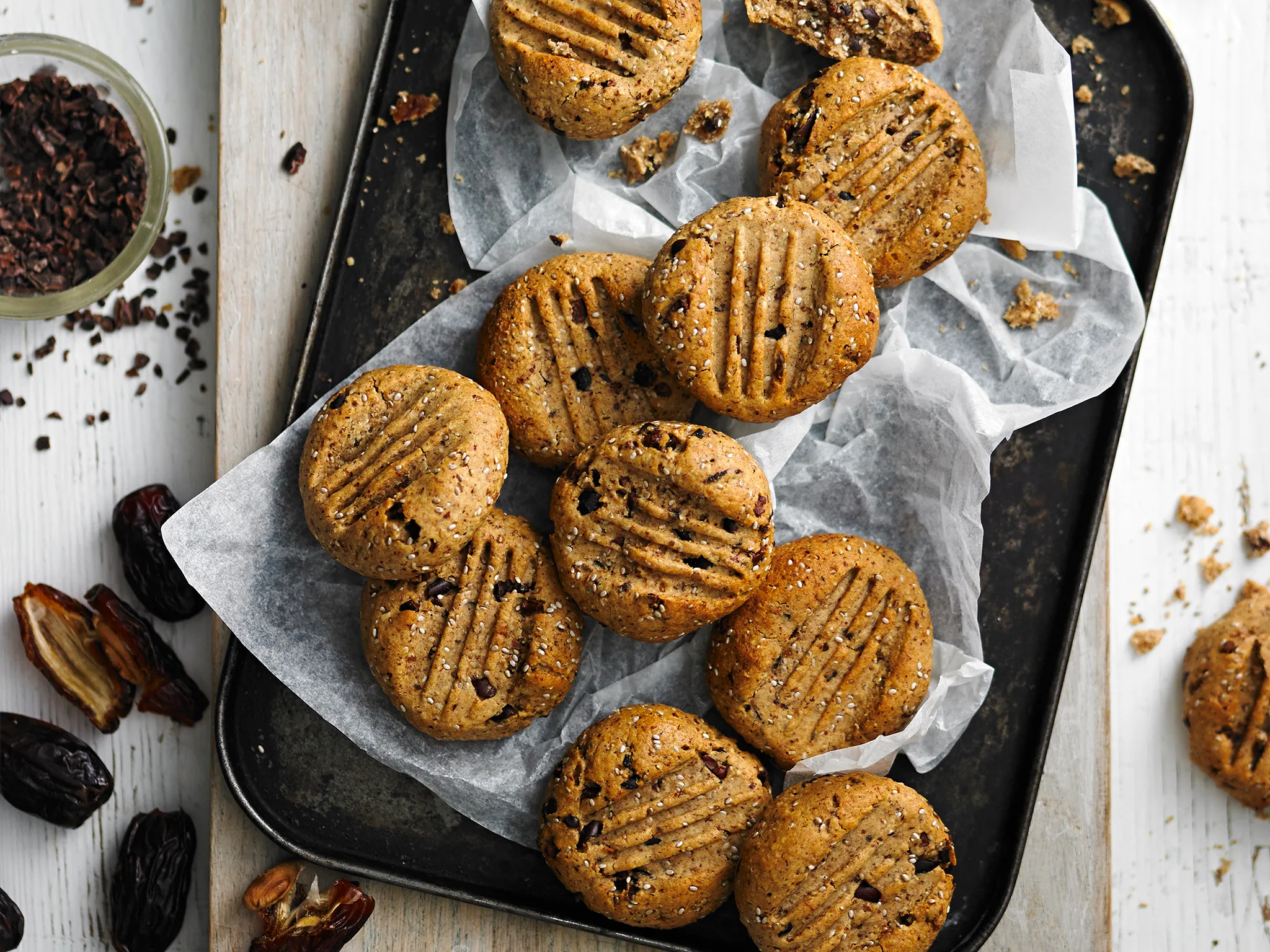 Sugar-free cacao and hazelnut cookies