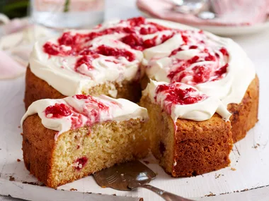 Coconut and raspberry cake