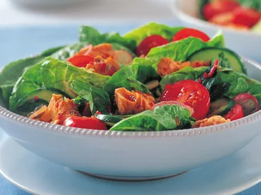 Thai-style salmon salad with lime dressing