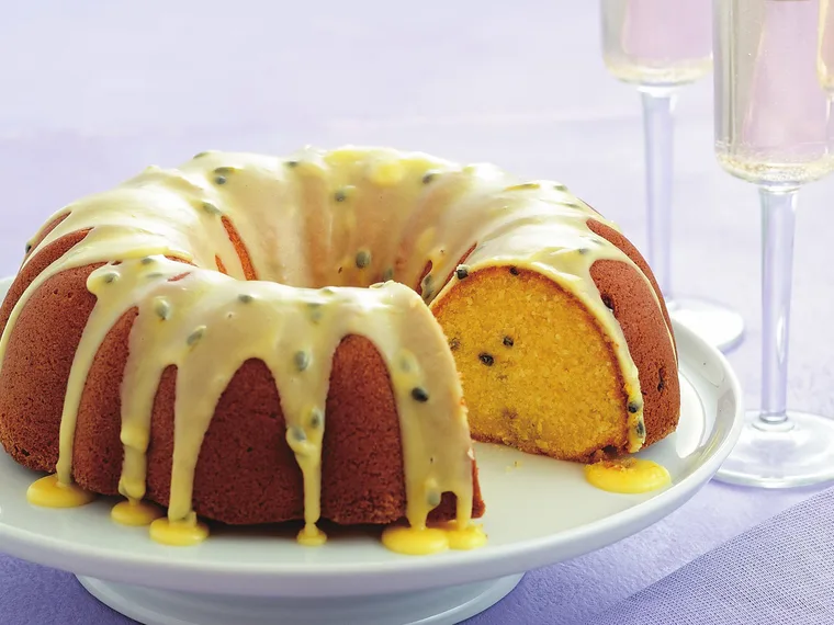 Passionfruit buttermilk syrup cake