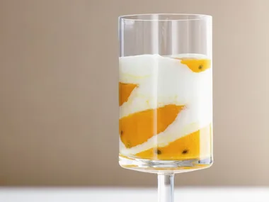 Low-fat mango and passionfruit fool