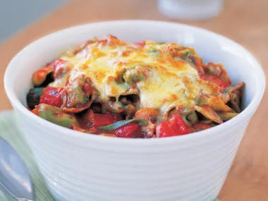 Baked tortellini and vegetables