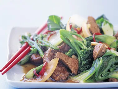 Teriyaki lamb stir-fry