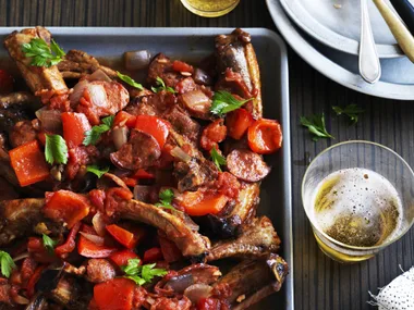 Pork ribs with chorizo and smoked paprika