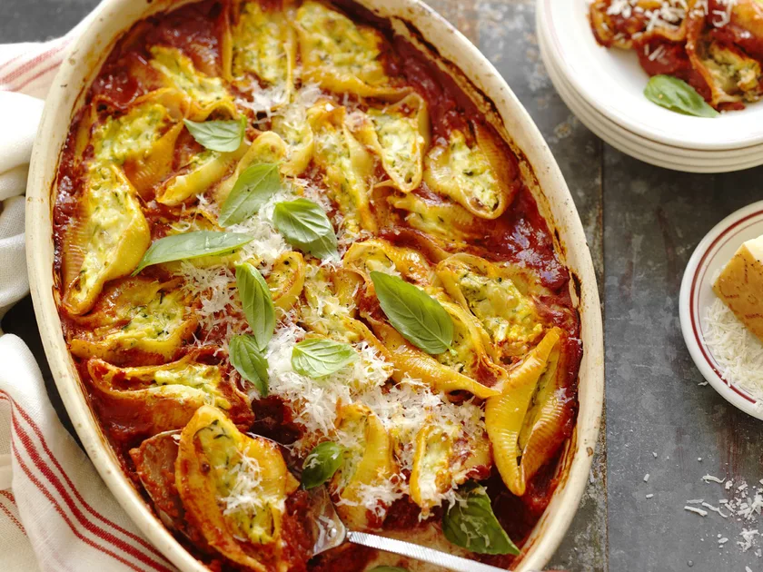 Spicy Zucchini and Ricotta Pasta Shells