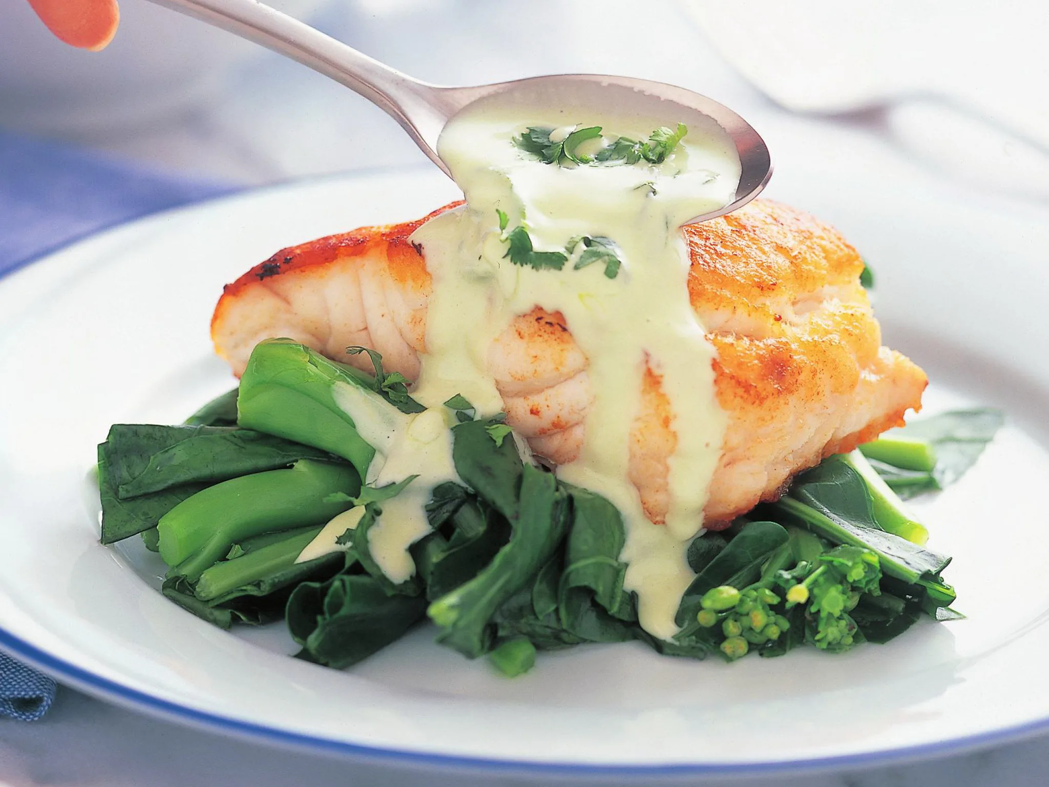 Fish with wasabi mayonnaise