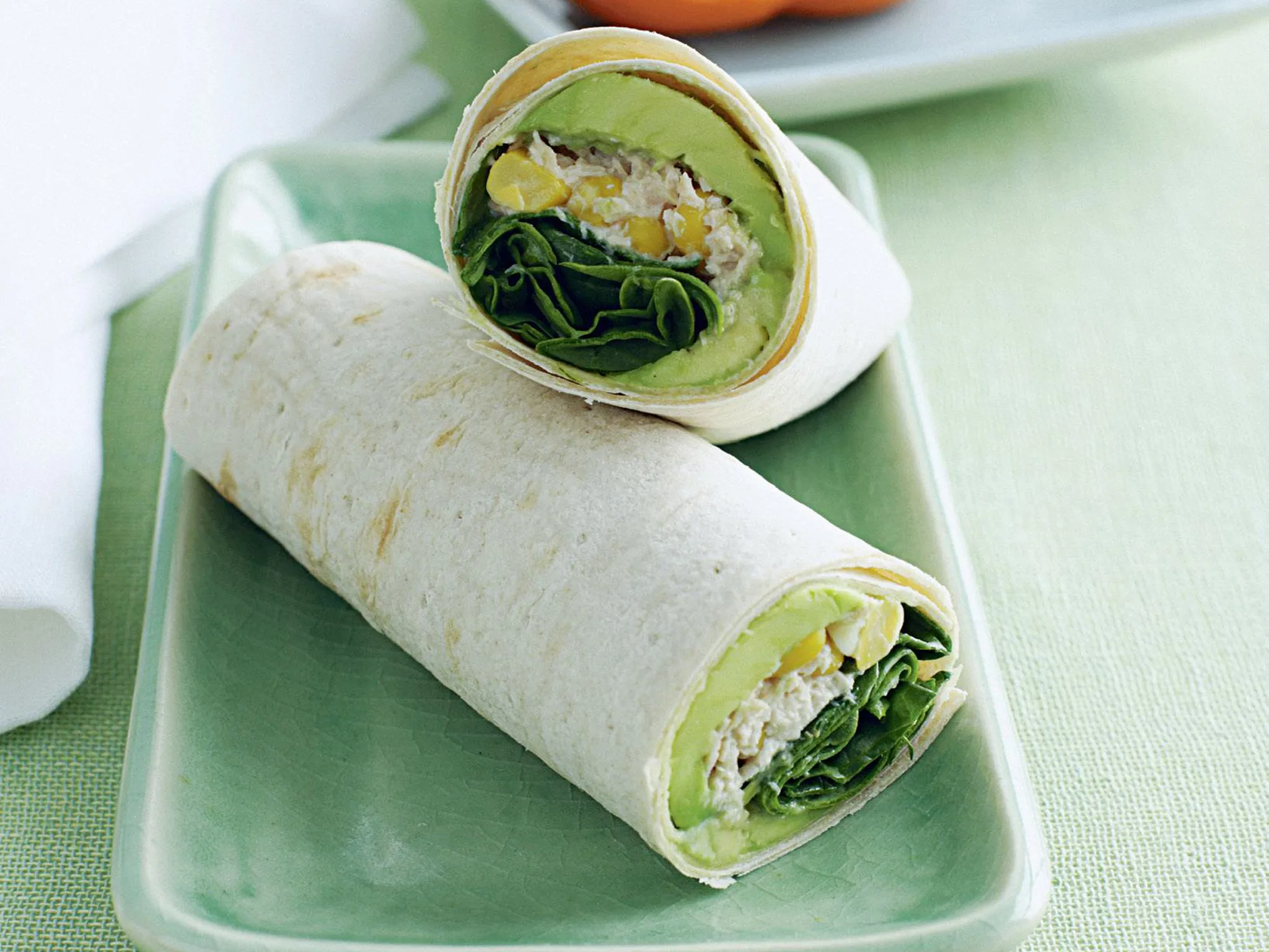 Tuna and sweet corn wrap