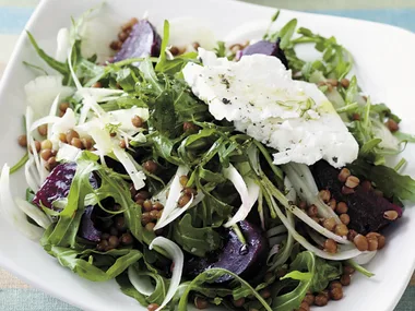 Beetroot, fennel and lentil salad