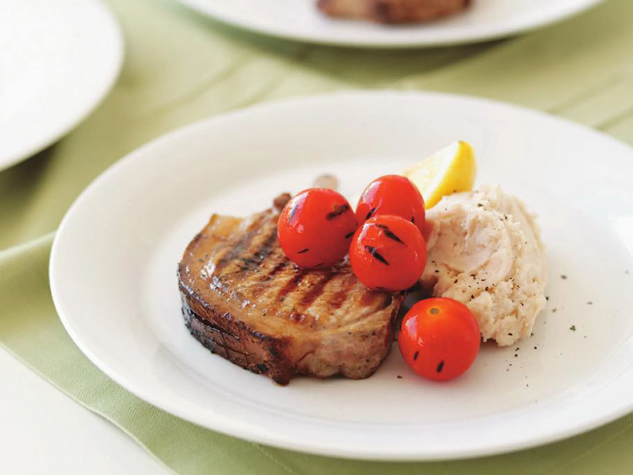 Pork with white bean puree