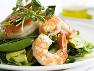 Snow pea, prawn & avocado salad