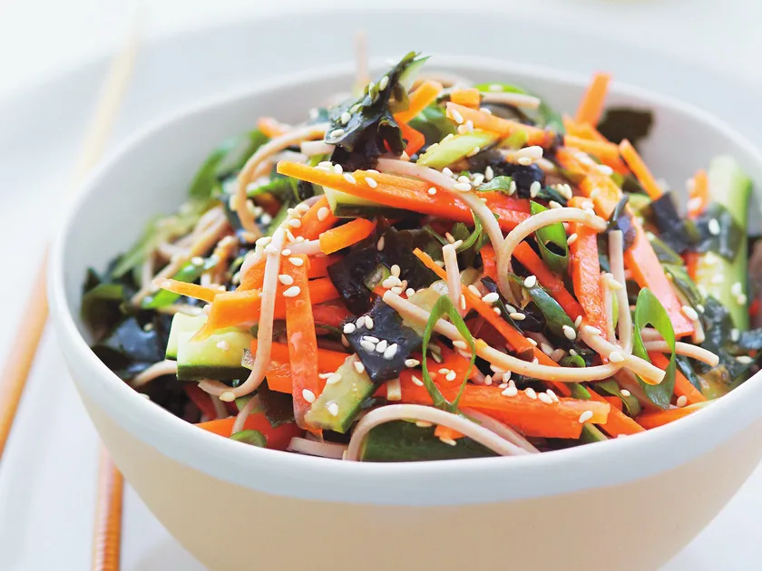 Soba Salad with Seaweed, Ginger and Vegetables